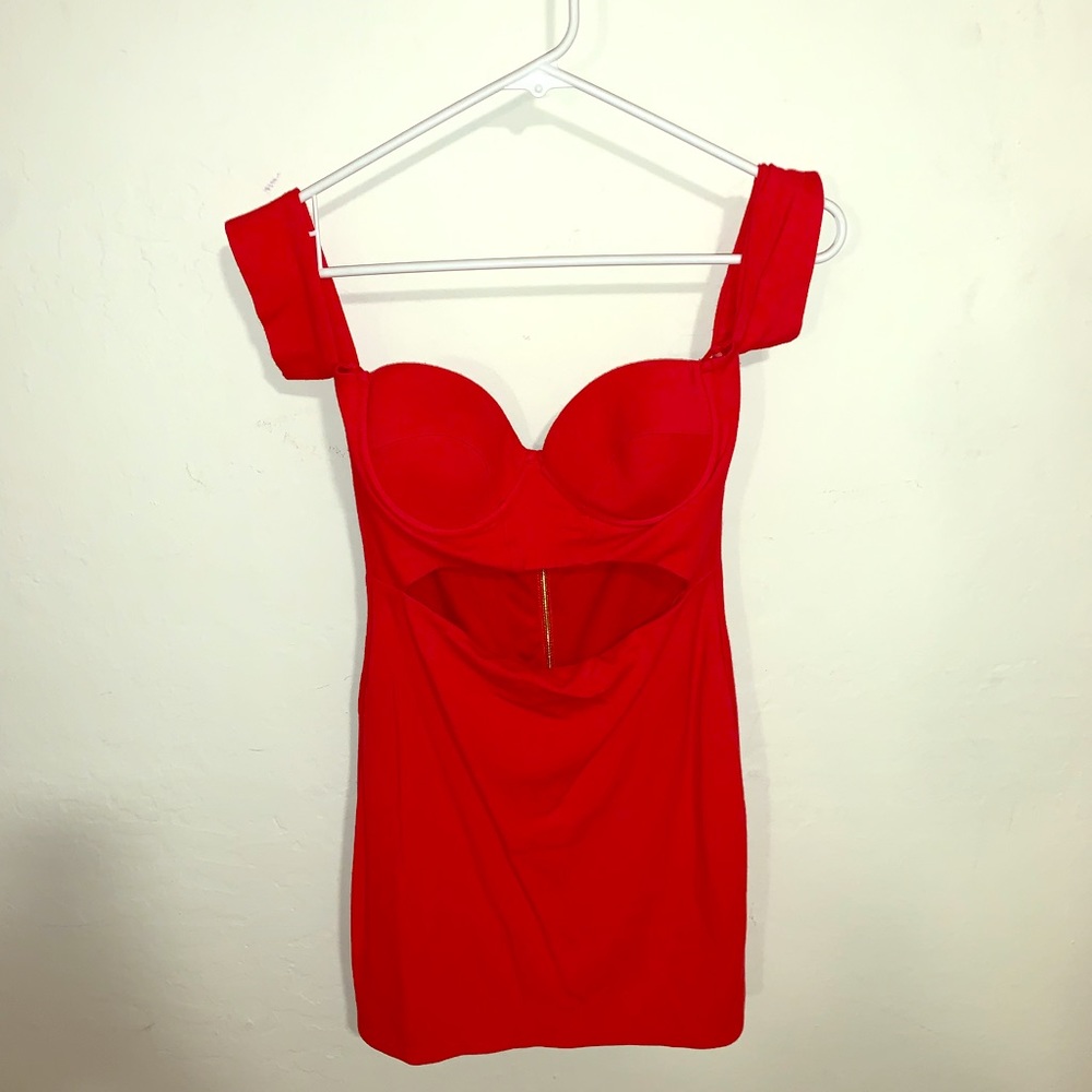 RED HOT cutout mini dress